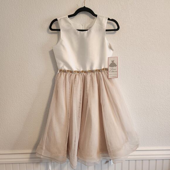 Rare Editions Girl's Size 14‎ White/Cream Sleeveless Fancy Dress-up Dress NWT - Picture 1 of 4